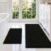 imageSmiry Bathroom Rugs Sets 2 Piece Soft Absorbent Chenille Machine Washable Non Slip Shaggy Bath Rug Set for Tub Shower and Floor 34x2130x20 WhiteBlack