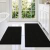 imageSmiry Bathroom Rugs Sets 2 Piece Soft Absorbent Chenille Machine Washable Non Slip Shaggy Bath Rug Set for Tub Shower and Floor 34x2130x20 WhiteBlack