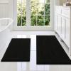 imageSmiry Bathroom Rugs Sets 2 Piece Soft Absorbent Chenille Machine Washable Non Slip Shaggy Bath Rug Set for Tub Shower and Floor 34x2130x20 WhiteBlack