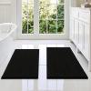 imageSmiry Bathroom Rugs Sets 2 Piece Soft Absorbent Chenille Machine Washable Non Slip Shaggy Bath Rug Set for Tub Shower and Floor 34x2130x20 WhiteBlack