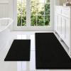 imageSmiry Bathroom Rugs Sets 2 Piece Soft Absorbent Chenille Machine Washable Non Slip Shaggy Bath Rug Set for Tub Shower and Floor 34x2130x20 WhiteBlack