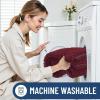 imageSmiry Bathroom Rugs Sets 2 Piece Soft Absorbent Chenille Machine Washable Non Slip Shaggy Bath Rug Set for Tub Shower and Floor 34x2130x20 WhiteBurgundy