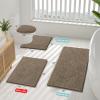 imageSmiry Bathroom Rugs Sets 2 Piece Soft Absorbent Chenille Machine Washable Non Slip Shaggy Bath Rug Set for Tub Shower and Floor 34x2130x20 WhiteCamel