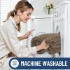 imageSmiry Bathroom Rugs Sets 2 Piece Soft Absorbent Chenille Machine Washable Non Slip Shaggy Bath Rug Set for Tub Shower and Floor 34x2130x20 WhiteCamel