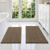 imageSmiry Bathroom Rugs Sets 2 Piece Soft Absorbent Chenille Machine Washable Non Slip Shaggy Bath Rug Set for Tub Shower and Floor 34x2130x20 WhiteCamel