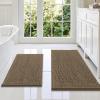 imageSmiry Bathroom Rugs Sets 2 Piece Soft Absorbent Chenille Machine Washable Non Slip Shaggy Bath Rug Set for Tub Shower and Floor 34x2130x20 WhiteCamel