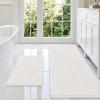 imageSmiry Bathroom Rugs Sets 2 Piece Soft Absorbent Chenille Machine Washable Non Slip Shaggy Bath Rug Set for Tub Shower and Floor 34x2130x20 WhiteIvory