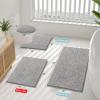 imageSmiry Bathroom Rugs Sets 2 Piece Soft Absorbent Chenille Machine Washable Non Slip Shaggy Bath Rug Set for Tub Shower and Floor 34x2130x20 WhiteLight Grey