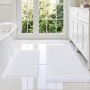 imageSmiry Bathroom Rugs Sets 2 Piece Soft Absorbent Chenille Machine Washable Non Slip Shaggy Bath Rug Set for Tub Shower and Floor 34x2130x20 WhiteWhite