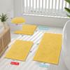 imageSmiry Bathroom Rugs Sets 2 Piece Soft Absorbent Chenille Machine Washable Non Slip Shaggy Bath Rug Set for Tub Shower and Floor 34x2130x20 WhiteYellow