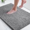 imageSmiry Luxury Chenille Bath Rug Set 2 Piece Extra Soft and Absorbent Shaggy Bathroom Mat Rugs Machine Washable NonSlip Plush Carpet Runner for Tub Shower and Bath Room24x1636x 24Grey