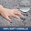 imageSmiry Luxury Chenille Bath Rug Set 2 Piece Extra Soft and Absorbent Shaggy Bathroom Mat Rugs Machine Washable NonSlip Plush Carpet Runner for Tub Shower and Bath Room24x1636x 24Grey
