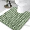 imageSmiry Bathroom Rugs Set 3 Piece Soft Absorbent Non Slip Rubber Backing Machine Washable Quick Dry Chenille Bath Rug Set for Tub Shower and Floor 47quot x 20quot24quot x 16quot UShaped 24quot x 20quot Sage Green