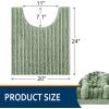 imageSmiry Bathroom Rugs Set 3 Piece Soft Absorbent Non Slip Rubber Backing Machine Washable Quick Dry Chenille Bath Rug Set for Tub Shower and Floor 47quot x 20quot30quot x 20quot UShaped 24quot x 20quot Sage Green