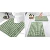 imageSmiry Bathroom Rugs Set 3 Piece Soft Absorbent Non Slip Rubber Backing Machine Washable Quick Dry Chenille Bath Rug Set for Tub Shower and Floor 30quot x 20quot24quot x 16quot UShaped 24quot x 20quot Sage Green