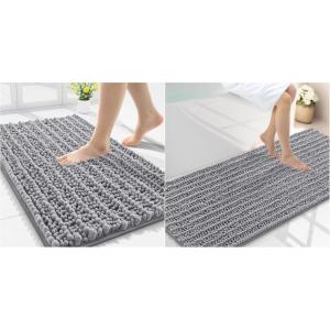 imageSmiry Bathroom Rugs 30x2059X24 Extra Soft Absorbent Shaggy Chenille Bath Mats Machine Washable Dry Quickly NonSlip Plush for Tub Shower and Floor Home Decor Accessories Grey