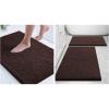 imageSmiry Chenille Bathroom Rugs and Mats Set of 3 Non Slip Absorbent Shaggy Bath Rug for Tub Shower and Bath Room 24quot x 16quot24quot x 16quot30quot x 20quot Brown