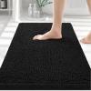 imageSmiry Luxury Chenille Bathroom Rugs 36x24 Extra Soft and Absorbent Shaggy Bath Mat Machine Washable NonSlip Plush Carpet Runner for Tub Shower and Floor Home Decor Accessories Black