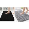 imageSmiry Bathroom Rugs 30x2030X20 Extra Soft Absorbent Shaggy Chenille Bath Mats Machine Washable Dry Quickly NonSlip Plush for Tub Shower and Floor Home Decor Accessories BlackGrey