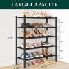 imageSmiry Bamboo Shoe Rack 3 Tier Shoe Organizer for Entryway ampamp Closet Stackable Free Standing Storage Shelf for Shoes Bags ampamp Plants GreyBlack