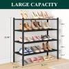 imageSmiry Bamboo Shoe Rack 3 Tier Shoe Organizer for Entryway ampamp Closet Stackable Free Standing Storage Shelf for Shoes Bags ampamp Plants GreyBlack
