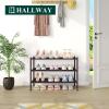 imageSmiry Bamboo Shoe Rack 3 Tier Shoe Organizer for Entryway ampamp Closet Stackable Free Standing Storage Shelf for Shoes Bags ampamp Plants GreyBrown