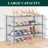imageSmiry Bamboo Shoe Rack 3 Tier Shoe Organizer for Entryway ampamp Closet Stackable Free Standing Storage Shelf for Shoes Bags ampamp Plants GreyGrey