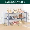 imageSmiry Bamboo Shoe Rack 3 Tier Shoe Organizer for Entryway ampamp Closet Stackable Free Standing Storage Shelf for Shoes Bags ampamp Plants GreyGrey