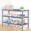 imageSmiry Bamboo Shoe Rack 3 Tier Shoe Organizer for Entryway ampamp Closet Stackable Free Standing Storage Shelf for Shoes Bags ampamp Plants GreyGrey