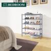 imageSmiry Bamboo Shoe Rack 3 Tier Shoe Organizer for Entryway ampamp Closet Stackable Free Standing Storage Shelf for Shoes Bags ampamp Plants GreyGrey