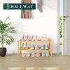 imageSmiry Bamboo Shoe Rack 3 Tier Shoe Organizer for Entryway ampamp Closet Stackable Free Standing Storage Shelf for Shoes Bags ampamp Plants GreyNatural