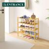 imageSmiry Bamboo Shoe Rack 3 Tier Shoe Organizer for Entryway ampamp Closet Stackable Free Standing Storage Shelf for Shoes Bags ampamp Plants GreyNatural