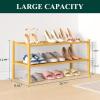 imageSmiry Bamboo Shoe Rack 3 Tier Shoe Organizer for Entryway ampamp Closet Stackable Free Standing Storage Shelf for Shoes Bags ampamp Plants GreyNatural