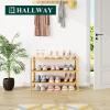 imageSmiry Bamboo Shoe Rack 3 Tier Shoe Organizer for Entryway ampamp Closet Stackable Free Standing Storage Shelf for Shoes Bags ampamp Plants GreyNatural