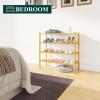 imageSmiry Bamboo Shoe Rack 3 Tier Shoe Organizer for Entryway ampamp Closet Stackable Free Standing Storage Shelf for Shoes Bags ampamp Plants GreyNatural