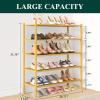 imageSmiry Bamboo Shoe Rack 3 Tier Shoe Organizer for Entryway ampamp Closet Stackable Free Standing Storage Shelf for Shoes Bags ampamp Plants GreyNatural