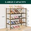 imageSmiry Bamboo Shoe Rack 3 Tier Shoe Organizer for Entryway ampamp Closet Stackable Free Standing Storage Shelf for Shoes Bags ampamp Plants GreyWalnut