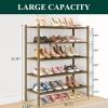 imageSmiry Bamboo Shoe Rack 3 Tier Shoe Organizer for Entryway ampamp Closet Stackable Free Standing Storage Shelf for Shoes Bags ampamp Plants GreyWalnut