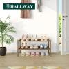 imageSmiry Bamboo Shoe Rack 3 Tier Shoe Organizer for Entryway ampamp Closet Stackable Free Standing Storage Shelf for Shoes Bags ampamp Plants GreyWalnut