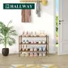 imageSmiry Bamboo Shoe Rack 3 Tier Shoe Organizer for Entryway ampamp Closet Stackable Free Standing Storage Shelf for Shoes Bags ampamp Plants GreyWalnut