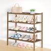 imageSmiry Bamboo Shoe Rack 3 Tier Shoe Organizer for Entryway ampamp Closet Stackable Free Standing Storage Shelf for Shoes Bags ampamp Plants GreyWalnut