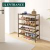 imageSmiry Bamboo Shoe Rack 3 Tier Shoe Organizer for Entryway ampamp Closet Stackable Free Standing Storage Shelf for Shoes Bags ampamp Plants GreyWalnut