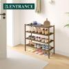 imageSmiry Bamboo Shoe Rack 3 Tier Shoe Organizer for Entryway ampamp Closet Stackable Free Standing Storage Shelf for Shoes Bags ampamp Plants GreyWalnut