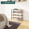 imageSmiry Bamboo Shoe Rack 3 Tier Shoe Organizer for Entryway ampamp Closet Stackable Free Standing Storage Shelf for Shoes Bags ampamp Plants GreyWalnut