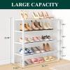 imageSmiry Bamboo Shoe Rack 3 Tier Shoe Organizer for Entryway ampamp Closet Stackable Free Standing Storage Shelf for Shoes Bags ampamp Plants GreyWhite