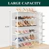 imageSmiry Bamboo Shoe Rack 3 Tier Shoe Organizer for Entryway ampamp Closet Stackable Free Standing Storage Shelf for Shoes Bags ampamp Plants GreyWhite