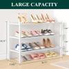 imageSmiry Bamboo Shoe Rack 3 Tier Shoe Organizer for Entryway ampamp Closet Stackable Free Standing Storage Shelf for Shoes Bags ampamp Plants GreyWhite