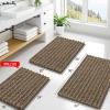 imageSmiry Bathroom Rugs Sets 2 Piece Soft Absorbent Non Slip Rubber Backing Machine Washable Quick Dry Chenille Bath Rug Set for Tub Shower and Floor 30quot x 20quot Plus 24quot x 16quot BlackCamel