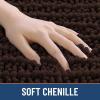 imageSmiry Bathroom Rugs Sets 2 Piece Soft Absorbent Non Slip Rubber Backing Machine Washable Quick Dry Chenille Bath Rug Set for Tub Shower and Floor 30quot x 20quot Plus 24quot x 16quot BlackBrown