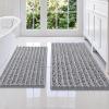 imageSmiry Bathroom Rugs Sets 2 Piece Soft Absorbent Non Slip Rubber Backing Machine Washable Quick Dry Chenille Bath Rug Set for Tub Shower and Floor 30quot x 20quot Plus 24quot x 16quot BlackGrey